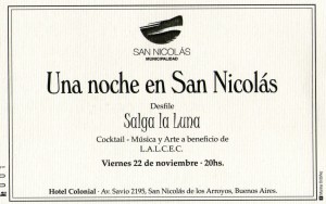 Invitacion una noche en san nicolas