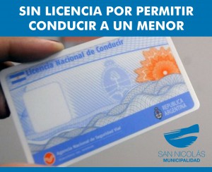 sin licencia por dejar conducir a menor